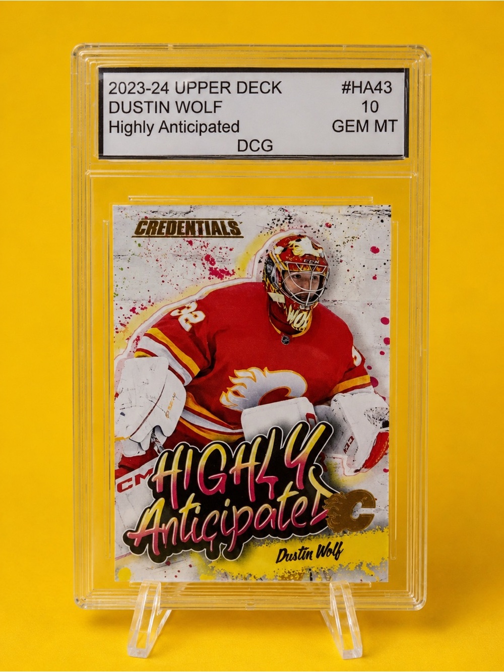2023 Upper Deck Highly Anticipated' Dustin Wolf Rookie Card - Calgary Flames